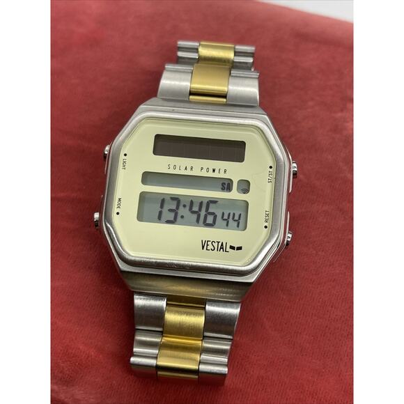 Vestal Solar Syncretic watch Two Tone Runs Great Chronograph - Picture 5 of 11